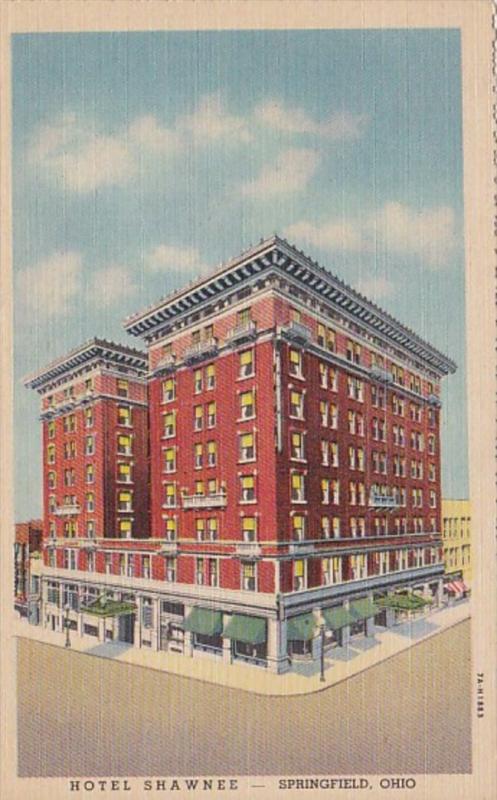 Ohio Springfield Hotel Shawnee Curteich