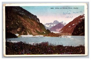 Vintage 1937 Postcard Scene on Stikine River, Alaska