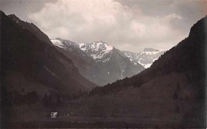 Mountain View Switzerland Writing on back, Real Photo 