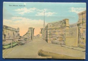 Fort Marion Oldest House St Augustine Florida fl linen postcard