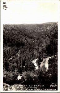 RPPC Switchbacks on Scenic Oak Creek Highway AZ Vintage Postcard J35