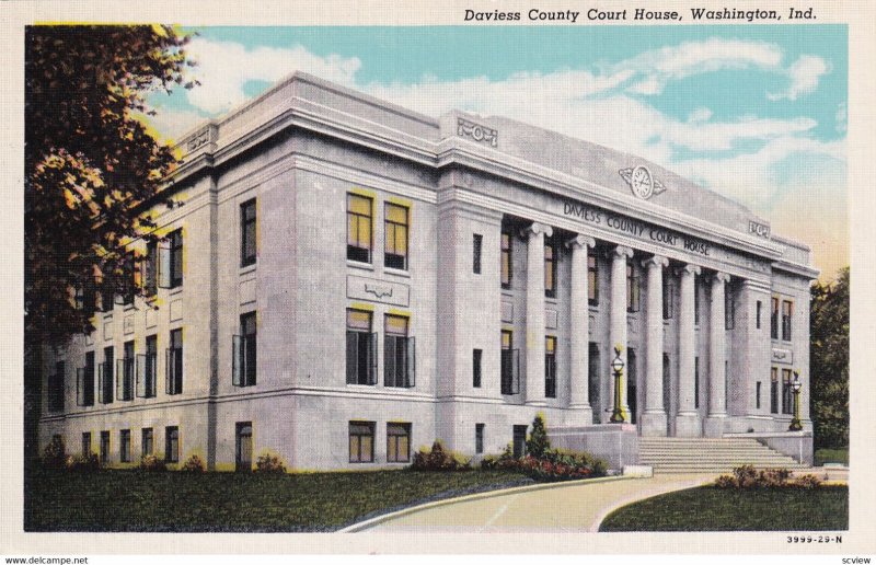 WASHINGTON, Indiana, 1930-1940's; Daviess County Court House