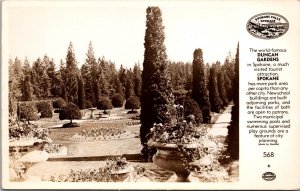 World Famous Duncan Gardens in Spokane WA Real Photo Postcard PC172