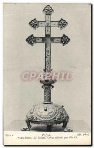 Old Postcard Notre Dame Paris Le Tresor Cross Offered By Pius IX