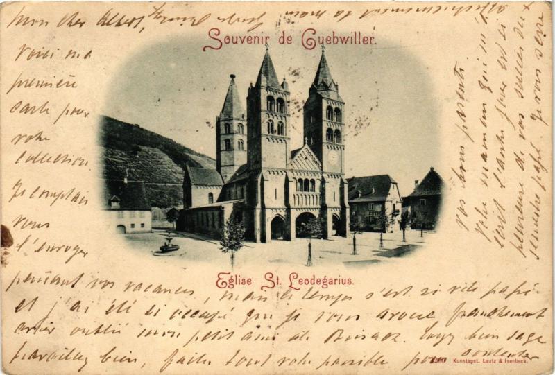 CPA AK Souvenir de GUEBWILLER - Église St-Leodegarius (354797)