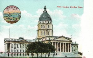 Vintage Postcard State Capitol Building Historical Landmark Topeka Kansas C.E.W.