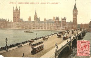 London. Westminster Abbey and Houses  of Parliament  Tuck View Ser. PC # 4751