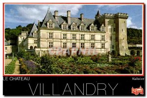 Modern Postcard Chateau Villandry gardens and the castle