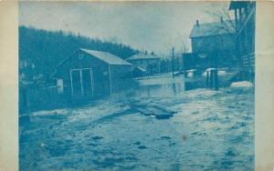 RPPC WIND GAP,  PA Pennsylvania     Cyanotype view FLOOD    c1910s   Postcard