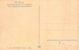 L297 Switzerland Tell's Sprung Painting in Tellskapelle Boat Thunder Postcard