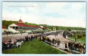 SIOUX CITY, Iowa IA ~ Horse Racing INTERSTATE FAIR GROUNDS Grandstand  Postcard