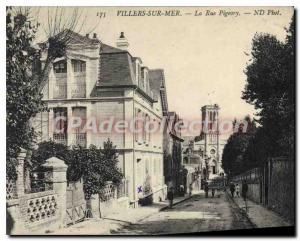 Old Postcard Villers Sur Mer Street Pigeory