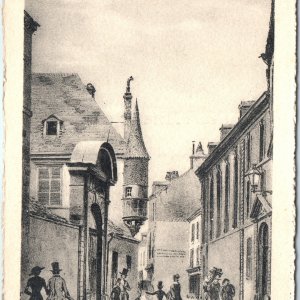 c1900s Reims, France College Royal Entrance University Street Fashion A360