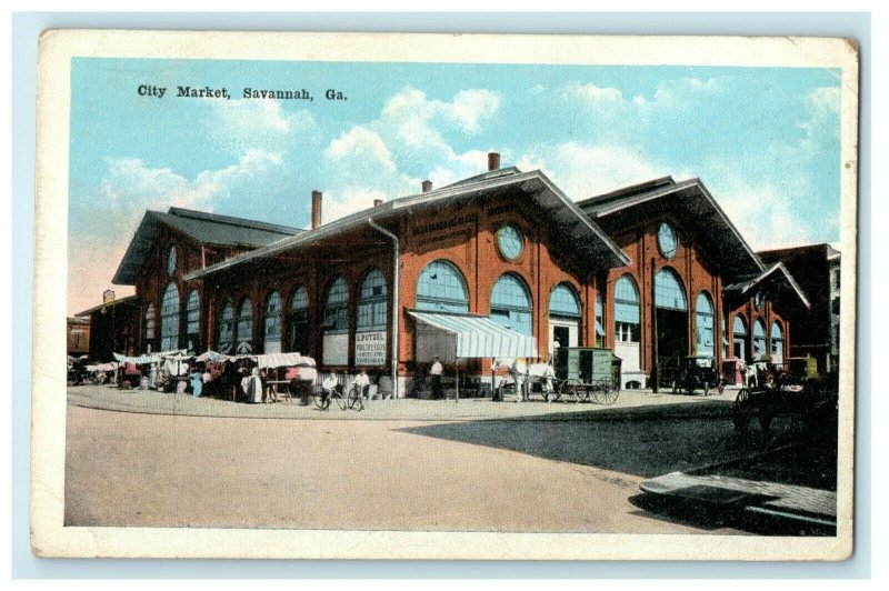 c1910 City Market Savannah Georgia GA Unposted Antique Postcard