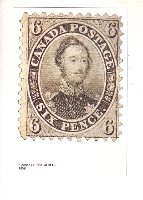 Canadian Prince Albert 6 Pence Stamp 1859