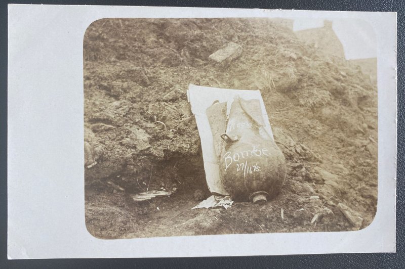 Mint France Real Picture Postcard WWI Captured German Bomb