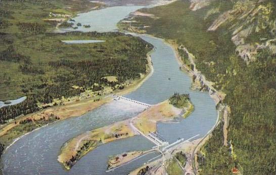 Oregon Columbia River Bonneville Dam Looking East Toward Bridge Of The Gods