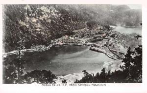 Ocean Fall British Columbia Canada Sawmill Mt Real Photo Antique Postcard K13855