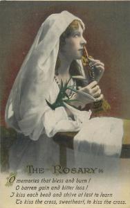 The Rosary series postcard no. 3 words by Robert Cameron Rogers religion