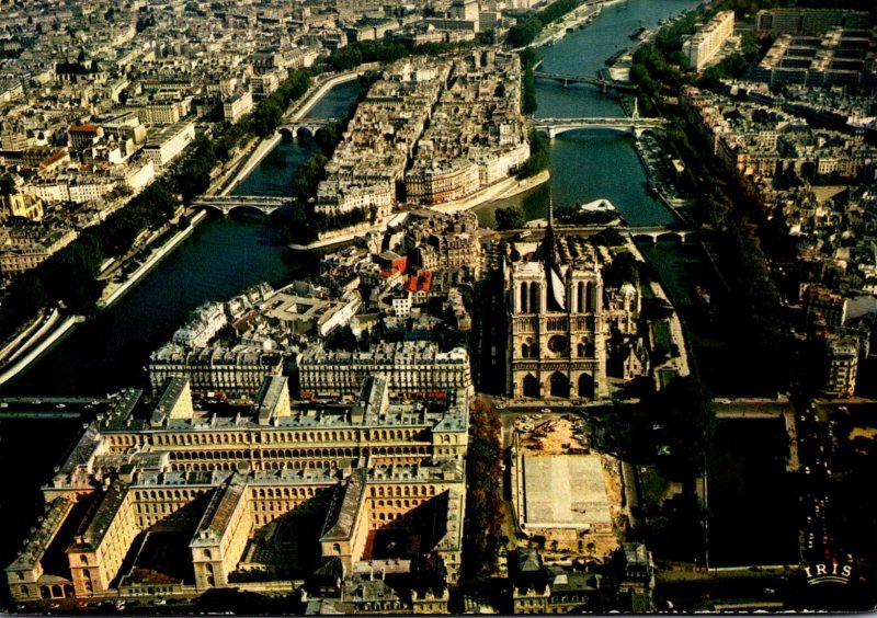 France Paris Notre-Dame Aerial View