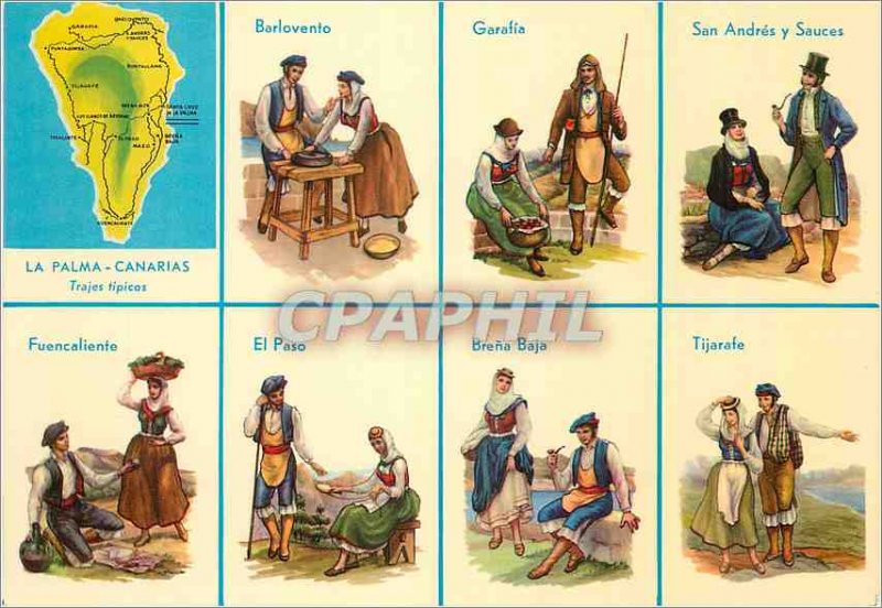 Modern Postcard La Palma Canarias Trajes Tipicos Folklore