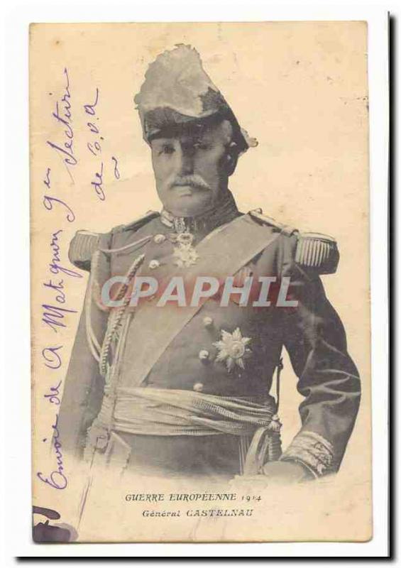  European war 1914 Vintage Postcard Castelnau General