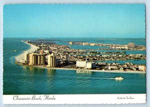 Clearwater Florida FL Postcard Aerial View Of Clearwater Beach c1960's Vintage