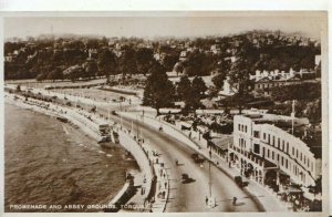 Devon Postcard - Promenade and Abbey Grounds - Torquay - Real Photo  Ref TZ10405