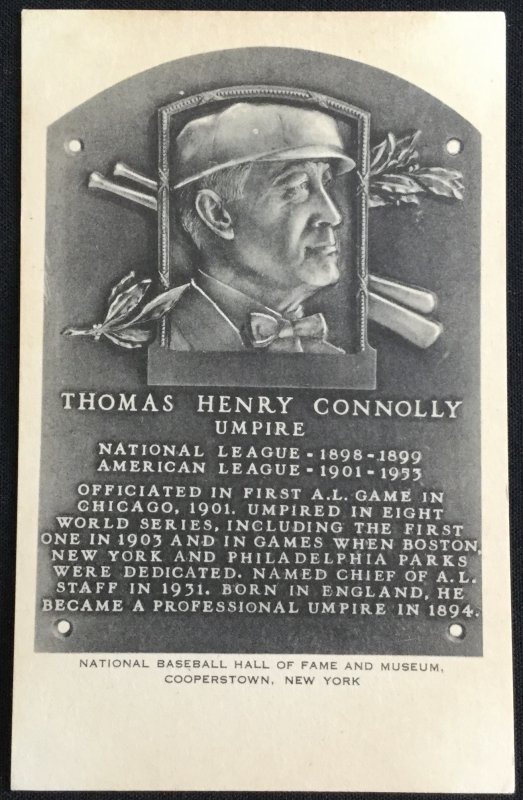 Unused Postcard Thomas Henry Connolly National Baseball Hall of Fame NY LB