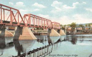 BANGOR, ME Maine   BANGOR BRIDGE   c1900's UDB Postcard