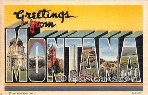 Large Letter State Linen Montana, USA 1941 