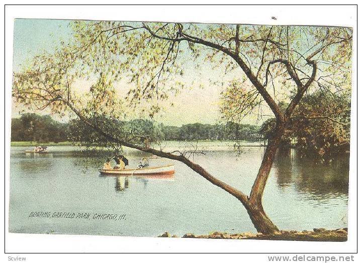 People On A Boat, Boating, Garfield Park, Chicago, Illinois, 1900-1910s