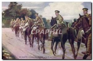 Vintage Postcard Militaria English Hussars going on the front