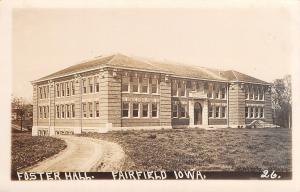 Fairfield Iowa~Brand New Foster Hall~No Trees~Parsons College RPPC c1922