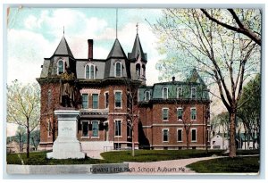 c1950's Edward Little High School Monument Campus Building Auburn ME Postcard