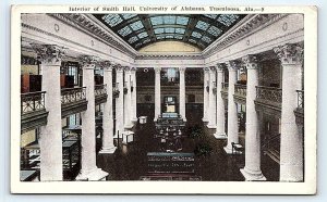 TUSCALOOSA, AL ~ UNIVERSITY of ALABAMA Smith Hall Interior c1910s Postcard