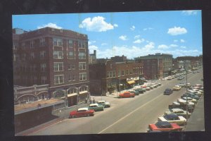 COLUMBIA MISSOURI DOWNTOWN STREET SCENE STORES OLD CARS VINTAGE POSTCARD