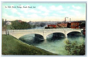 c1910 La Salle Street Bridge South Bend Indiana IN Buildings View Postcard