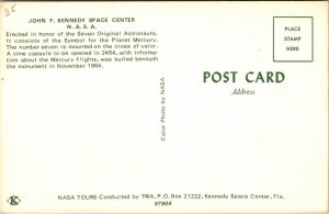 John F Kennedy Space Center NASA Symbol Planey Mercury Postcard UNP VTG Unused 