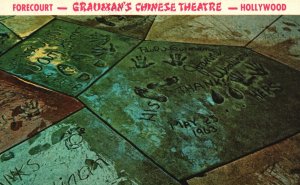 Vintage Postcard Forecourt Footprints Grauman's Chinese Theater Hollywood CA