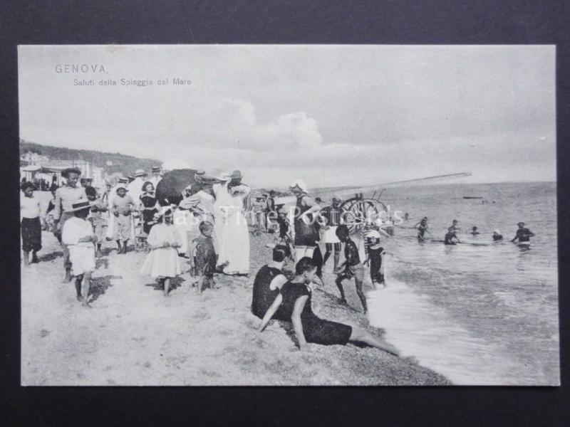 Italy: GENOVA Saliti dalla Spiaggia del Mare - Old Postcard