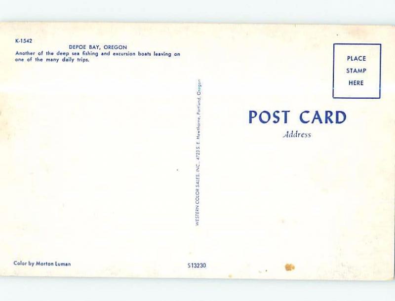 Pre-1980 GREETINGS FROM POSTCARD Depoe Bay - Near Salem & Eugene OR ho5618