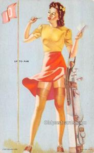 Up to Par 1945 Mutoscope Artist Pin Up Girl, Non Postcard Backing Unused 