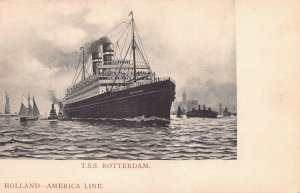 T.S.S. Rotterdam, Ocean Liner, Holland-America Line, Early Postcard, Unused