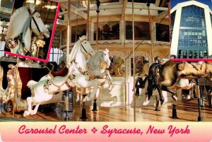Syracuse, NY New York CAROUSEL CENTER Merry Go Round Horse ROADSIDE 4X6 Postcard