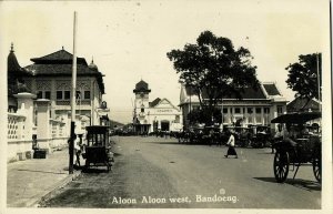 indonesia, JAVA BANDUNG, Aloon Aloon West, Niescompto (1920s) RPPC Postcard