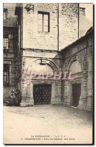 Postcard Old Normandy Chanteloup Gate Chateau Right wing