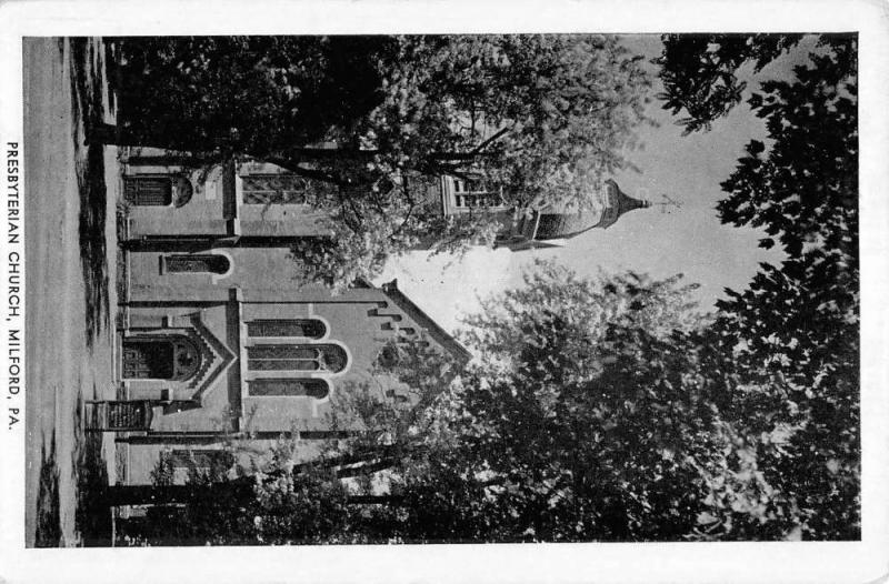 Milford Pennsylvania Presbyterian Church Exterior Antique Postcard K20052