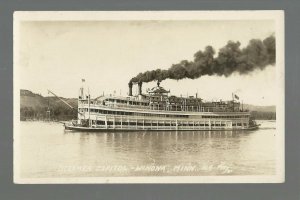 Winona MINNESOTA RP 1928 STEAMBOAT CAPITOL Mississippi River Steamer