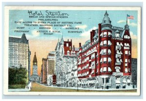 1920 Hotel Stenton Broad & Spruce Streets Philadelphia Pennsylvania PA Postcard